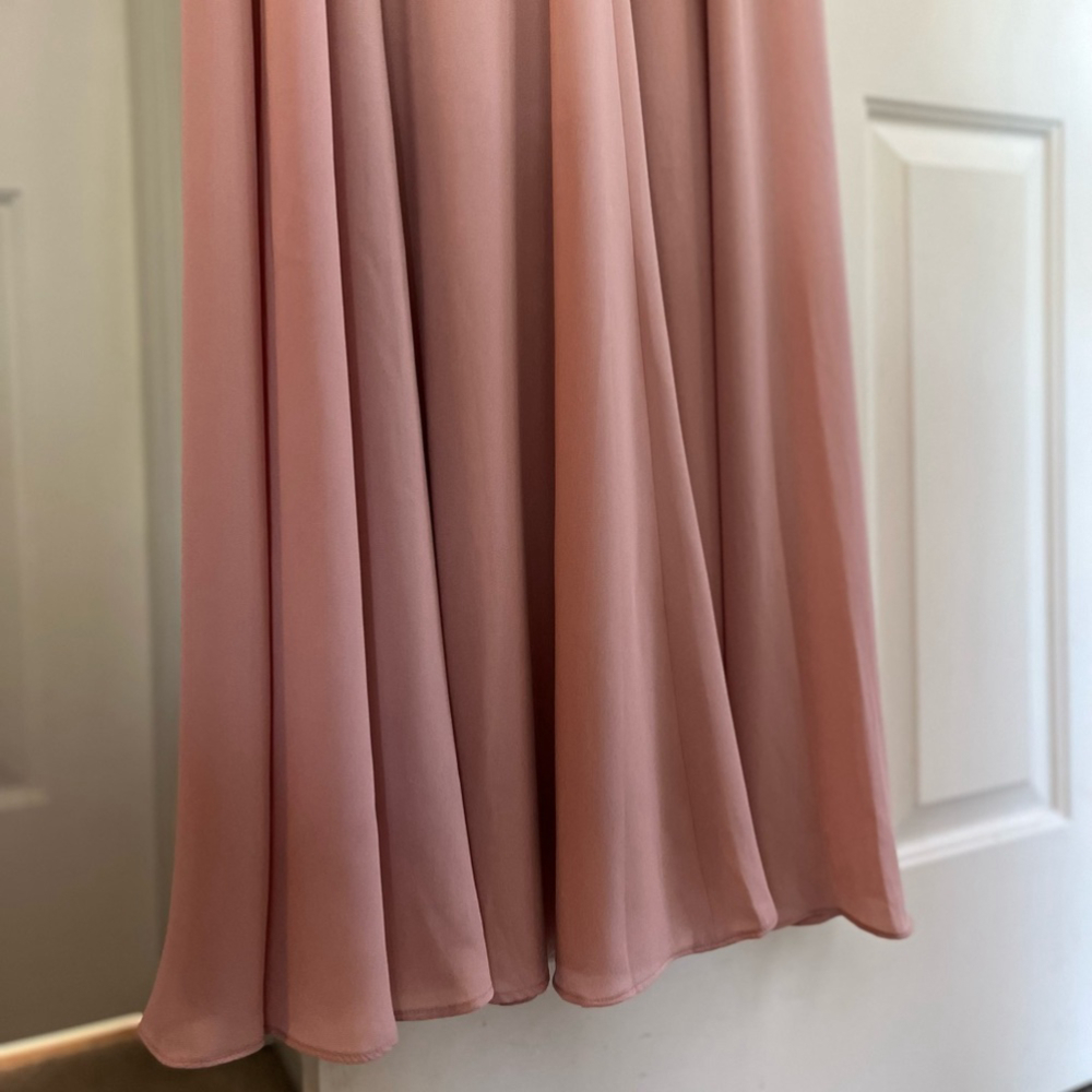 SOLD WAYF Kiara Empire Plunge Neck Gown in Rose Size Large - Picture 12 of 16